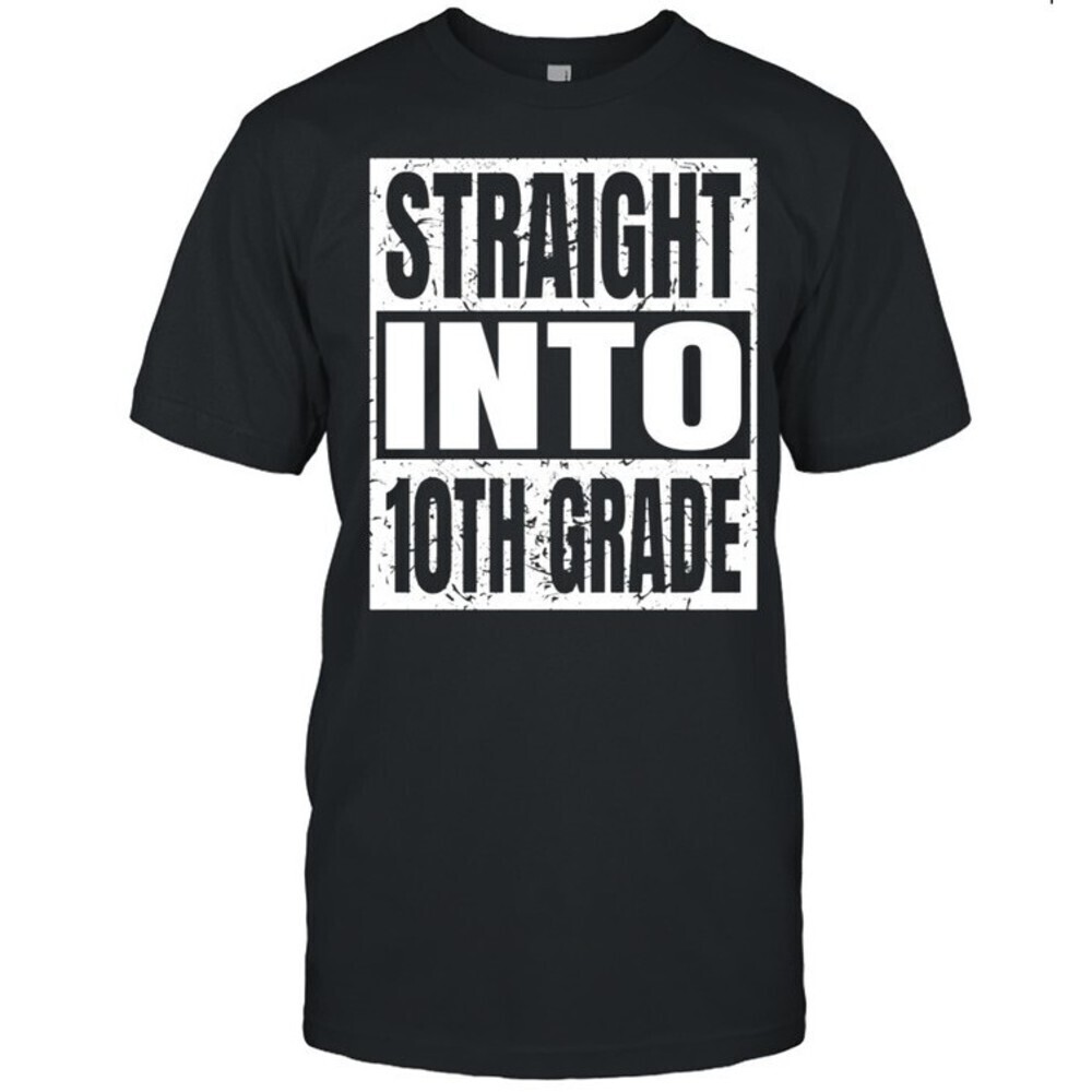 Straight Into 10th Grade Back To School Retro Student T-Shirt